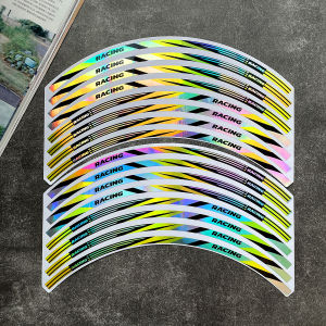 1 bộ/16 Dải cho xe máy 17-inch bánh xe phổ quát nhãn dán băng dán vành bánh xe Miếng Dán Phản Chiếu Laser bánh xe Đề-can chống thấm nước lốp phụ kiện xe máy cho Honda Super Cub 110 Yamaha Suzuki Kawasaki