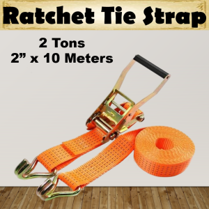 ROPE Lifting Ratchet Tie Strap 2" x 10m 2T Webbing Ratchet Strap Double J-Hook Tie Down Cargo Lashing Belt