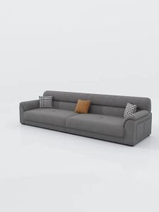 Nordic Modern Sofa Made Of Cotton And Linen Technology Fabric 3 Seater Sofa Simple Sofa Chair Light Luxury Solid Wood Recliner Chair Sofa