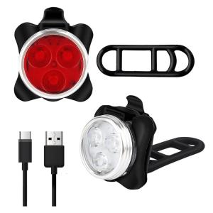 Yarrie LED Light Rechargeable Set of 2 Bright Light Compact and Waterproof LED Lamp Set for Outdoor Use Can Also Be Used as a Pram Light (White and Red Lights)