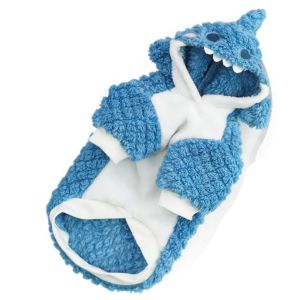 ER52858 Plush Shark Dog Clothes Warm Cute Pet Cosplay Hoodie Apparel Soft Dogs Coat Clothing for Autumn and Winter
