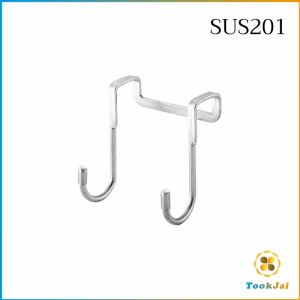 TookJai ตะขอสแตนเลสแบบคู่ S เหมาะแขวนเพิ่มที่ประตูตู้ผ้า
