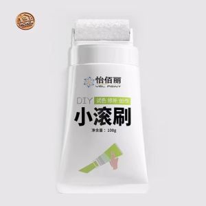 Water-Based Non-Toxic Wall Repair Paste with Small Roller Brush - Eco-Friendly DIY Paint Quick-Dry Matte Finish