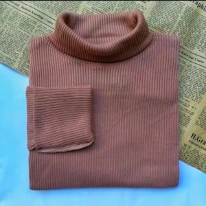 Kaos rib turtleneck wanita lengan panjang / kaos kerah tinggi TEBAL basic tee pakaian terbaru wanita kaos viral -COD