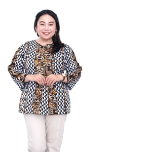 Atasan Batik Jumbo Blouse Big Size Wanita Lengkap S-M-L-XL-2L-3L-4L-5L-6L-7L Model Blus Jumbo Seragam Batik / Atasan Big Size / Blus Batik Jumbo Kerja Wanita / Pakaian Kerja Jumbo Wanita Kantor LD 140