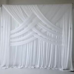 IVORY COLOR Ice Silk Backdrop Curtain Stage Background Photo Booth Event Party Decoration