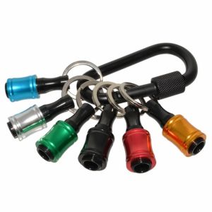 PLLEWY 6pcs Portable Key Chain Adapter Drill Bit Hexagonal Shank 6pcs Hand Tool Handheld Screwdriver Head Holder Outdoor
