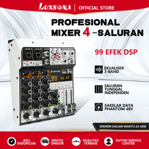 LUXSONA 4 Chanel Mixer Audio Profesional Original Premium Mixing Dengan USB/Bluetooth Stereo Input Digital 99 DSP Effect Misker