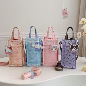 DNFIWN3 คุโรมิ กระเป๋าใส่ขวดน้ำ กระเป๋าใส่เงิน สายคล้องไหล่ กระเป๋าใส่โทรศัพท์ ใช้งานได้หลากหลาย แบบพกพาได้ กระเป๋าใส่ขวดน้ำสะพายข้าง อุปกรณ์ช่วยเดิน