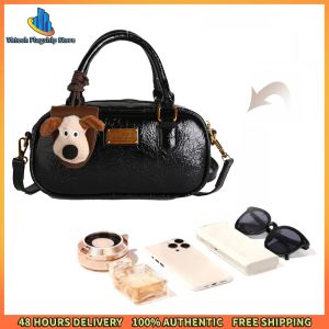 Vktech Women Girls PU Leather Sport Bag with Adjustable Strap for Travel Gym and Casual Outings