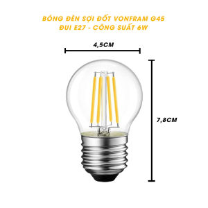 Bóng Đèn LED Sợi Đốt Vonfram G45 - Ánh Sáng Cổ Điển Tiết Kiệm Năng Lượng E27 GIA DỤNG ĐỨC HUỲNH DN168