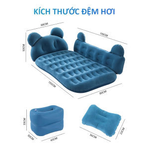 Giường hơi Nệm hơi ô tô cao cấp phủ vải nhung thích hợp cho các chuyến dã ngoại và nghỉ ngơi trên xe hơi