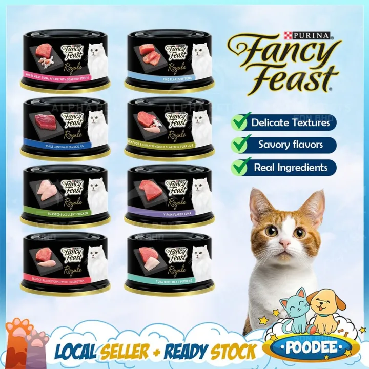 Ready stock🇲🇾POODEE Purina 85g*3 Fancy Feast Royale Tin 猫主食罐头 Cat ...