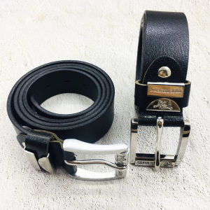 Thắt lưng nam da bò 1 lớp màu đen khóa inox mẫu ông địa cao cấp bảo hành ưu đãi 2 năm
