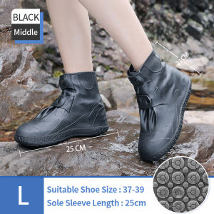 Waterproof Shoe Cover Rain Boots cover Rainy Day Silicone Non-Slip Adjusting Tightness TPE Shoes Protection Men