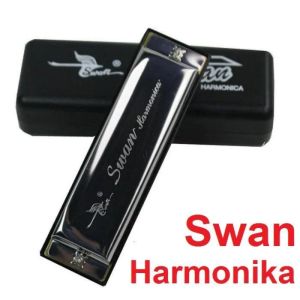 PLAYOU Swan Harmonica 10 Hole 20 Tones Harmonica C Blues Professional Harmonica (Sliver) blues harmonica blues harp