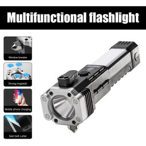 Senter mini Cas Super Terang Senter Tangan Rechargeable 990000Lm dengan Palu Pengaman dan Magnet Kuat Side Light Torch Light Usb Fast Charging
