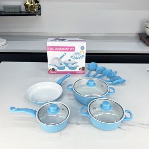 SPARAK 13pcs with Lid Cookware Set Spatula Non Stick Wok Stockpot Frying Pan Multi Purpose Colander Kitchen Cooking Set Household