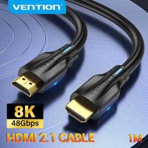 [COD]Vention สายเคเบิล HDMI 2.1 8K 60Hz 4K 120Hz 3D Dynamic HDR ไฮไฟ 2K 144Hz 48Gbps ความเร็วสูง HDMI UHD สายเคเบิลอะแดปเตอร์สำหรับ PS4 Splitter Monitor โปรเจคเตอร์กล่องสวิตช์ Extender Audio Video Sync สาย HDMI 8K