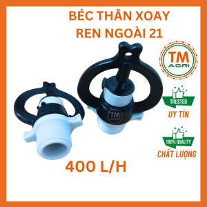 Bán chạy-Bịch 10 béc tưới thân xoay (TM21) ren ngoài 21mm 400 lít/giờ chuyên dùng tưới rau màu cây ăn trái tưới phủ