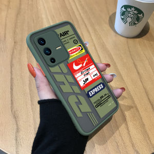 Hontinga Casing Case For Vivo V23 5G V235G Case DHL Express NASA AIR Pikachu Label Transparent Phone Case Full Cover Lens Camera Protector Casing Hard Case For Boys For Girls