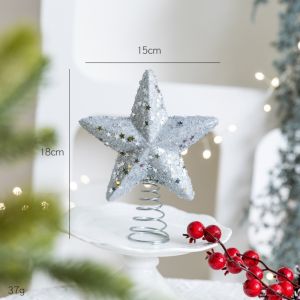 MARBLEX Foam Tree Topper Five Point Star Glitter Powder Star Decoration Easy Install Christmas Star Tree Decor Christmas Decor