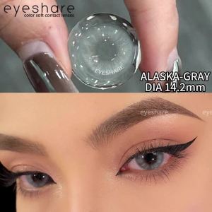Eyeshare 1 cặp kính áp tròng màu xám PARNU xám khói DIA14.5mm giãn tròng 6 tháng