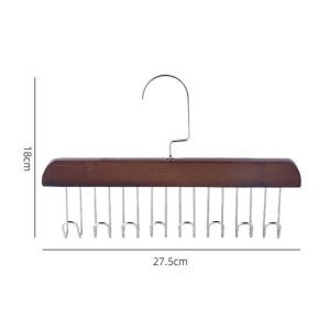 Solid Wood Sling Clothes Drying Multifunctional Vest Dormitory Hook Multi-Function Dress Hanging Hat Belt Artifact Household Wave Hange Bra Belts Rack Tie Cap Non-Slip Holder Underwear Organizer Storage 8 Hooks