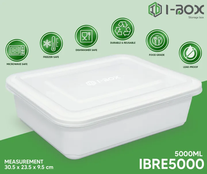 iBOX 5PCS Microwavable Disposable Food Containers Party Tray Leakproof ...