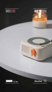 Loa Bluetooth Đĩa Than Xoay Nhỏ Gọn Trang Trí Phòng Ngủ Bàn Làm Việc Quà Tặng Sinh Nhật Valentine