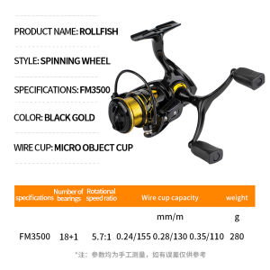 NEW| spinning reel | Gear Ratio：5.7:1 | 18+1 B | Metal spool | Double rocker arm| Reel-Size：1000s/2500s/3500s