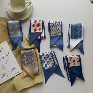 Korean New Klein Blue silk scarf for women twilly scarf for bags handle Silk scarves and accessories SP0450