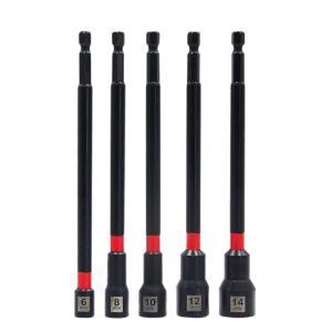 Magnetic Hexagon Socket 5pcs 6 Inch Magnetic Nut Driver Set Hex Socket Wrenches Adapter