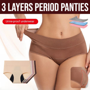 3 Layers Period Panties Underwear For Women Leak Proof Menstrual Period Panties Cotton Crotch Healthy Seamless Briefs High Waist