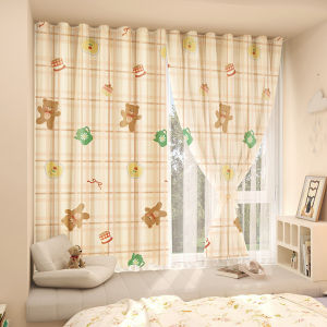 BHQ Velcro Curtains Floral Pattern UV Protection Bedroom Student Sunshade Curtains Tirai Tingkap