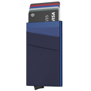 Rfid Credit Card Wallet With Elasticity Back Pouch Slim Pop Up Bank Metal Case Protector Aluminum ID Card Holder Pocket
