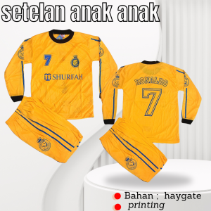 BISA COD/baju setelan sepakbola kiper lengan panjang/ baju bola alnaser lengan panjang kW anak laki