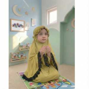 (EGSUS) Mukena Bayi Anak Balita Ruffle Free Kantong Godie Bag Fashion Muslim Perlengkapan Sholat Sage