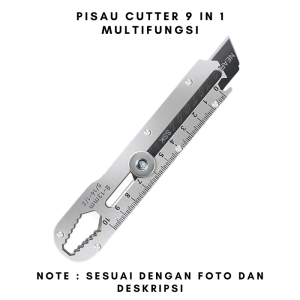 Pisau Penggunaan Multifungsi 9 in 1 dengan Pengeras Keras Warna Maroon Anti Karat Baja Stainless