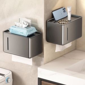 COPOTIYA Non Perforated Toilet Paper Holder Wall-Mounted Waterproof Roll Paper Box Sample High Quality Bathroom Tissue Rack Tissue Storage Case