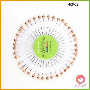 AW เข็มหมุดหัวแบน 1ชุดเข็มหมุด แพ็ค 40 เล่ม เข็มยาว หยิบจับถนัดมือ pin