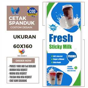 Cetak Spanduk Cetak Banner FRESH STICKY MILK Costom Desain