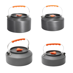 Portable Teapot Camping Kettle Aluminum Camp Coffee Pots Whistling Water Kettle for Boiling Water Teas Coffee