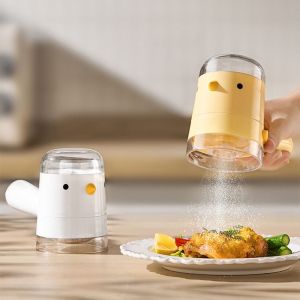 LIANG Creative Cartoon Spice Dispenser Refillable Chicken Shape Salt Shake Sifter Seasoning Organizer Sealed Lid Seasoning Bottle Container Kitchen Gadgets