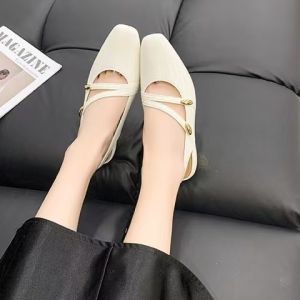 Elegant Patent Mules For Women with Chunky Mid Heel Round Toe Slip-on Backless Sandals for Daily Office