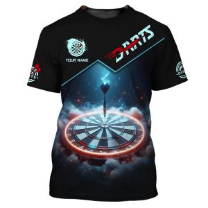 [Local Stock] VCC Cool Dart Plate Pattern T-Shirts Customized Short Sleeve O-Neck Street Loose Tees 3D Printed Flame Darts T Shirt Men Women