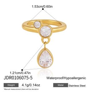 YUBAGUANB Open Square Rhinestone Ring Geometric Imitation Mozambique Stackable Rings Korean Exaggerated Zircon Ring Women