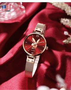 เสื้อผ้า PLAYBOY นำเข้าแบรนด์อเมริกันนาฬิกาข้อมือผู้หญิงเดิมกันน้ำINS 5 นาฬิกา สไตล์นาฬิกาแฟชั่นของสุภาพบูรณะ ชาวมิลาน รูปลักษณ์ของตาข่าย เข็มขัด