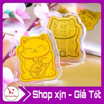 Combo 2 Mèo thần tài hút tài lộc may mắn miếng dán điện thoại hoạc để ví ốp