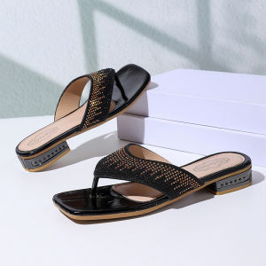 Free Shipping Trendy Rhinestone Platform Flip-Flops New Style WomenS Sandals Versatile Non-Slip Thick-Soled Suitable For Outdoor Wear Summer Sandals
